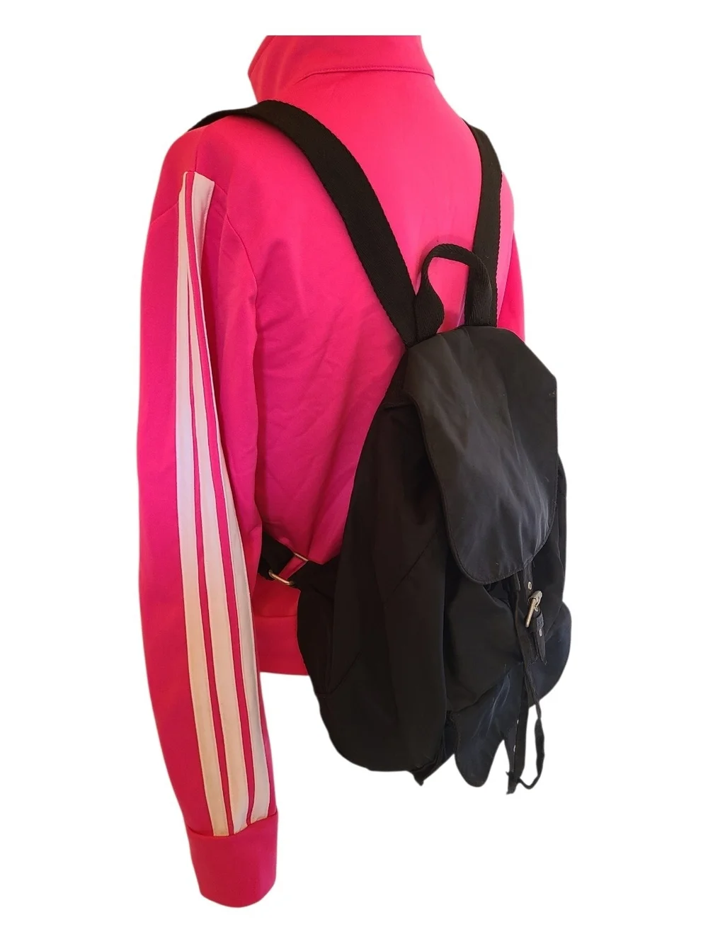 Vintage GAP Black Nylon Drawstring Backpack Rucksack Minimalist 90s Gorpcore